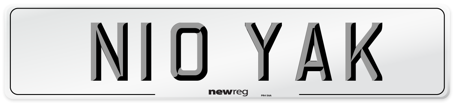 N10 YAK Number Plate from New Reg